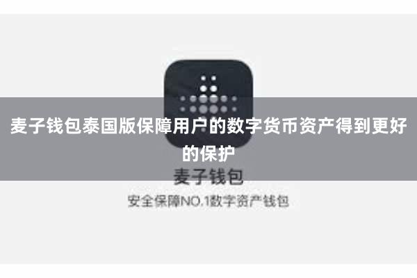 麦子钱包泰国版保障用户的数字货币资产得到更好的保护