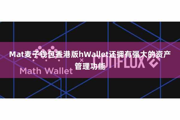 Mat麦子钱包香港版hWallet还拥有强大的资产管理功能
